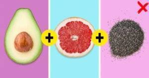 avocado, grapefruit, and chia seeds