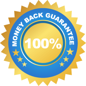 A seal that says, Money Back Guarantee 100%